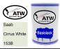 Preview: Saab, Cirrus White, 153B: 500ml Lackdose, von ATW Autoteile West.